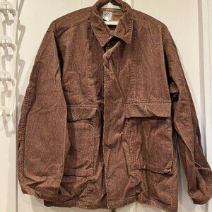 Post O'alls WALKABOUT Men's Shirt Jacket in herringbone print corduroy brown